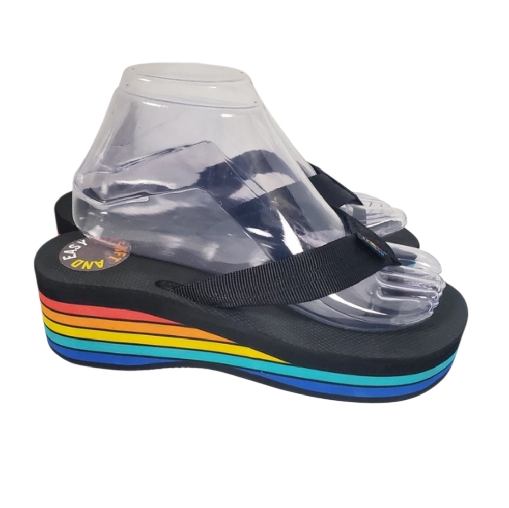 Rainbow Six Layer Wedge Soft Rubber Sandal